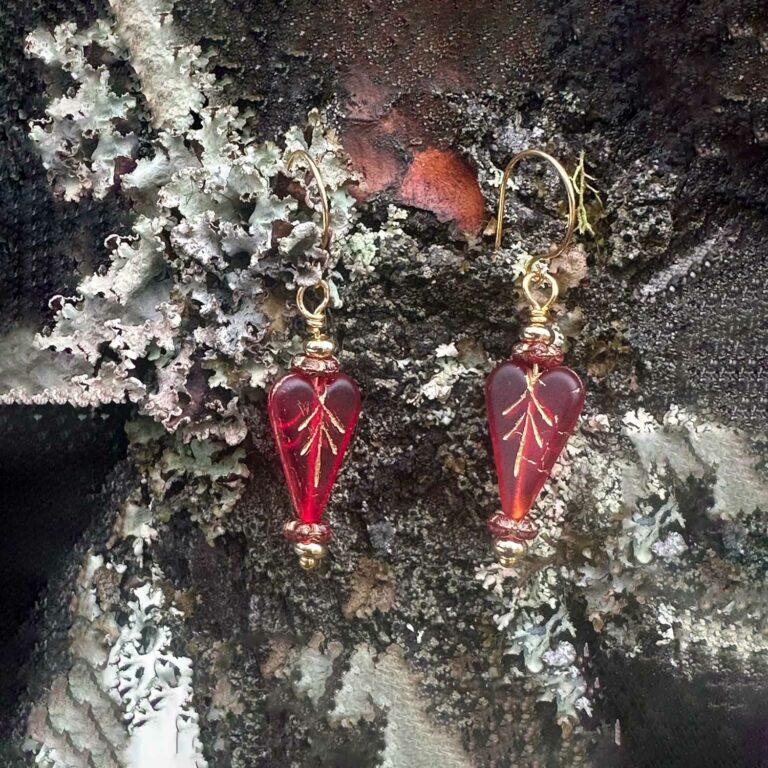 North Idaho style handmade Picasso Czech bead earrings jewelry Priest River Sandpoint