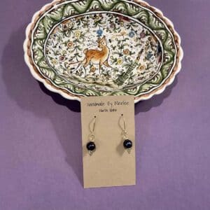 Single Black Pearl and Gold Earrings