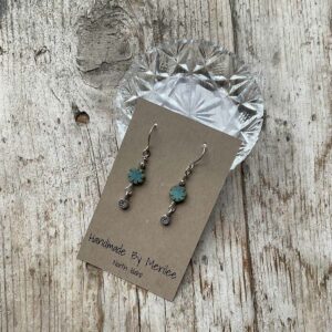 Picasso Glass & Artisan Silver Flower Earrings