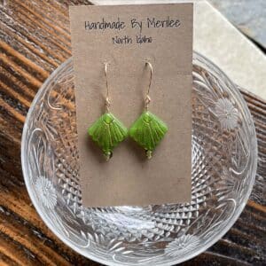 Lime Green Fan Earrings