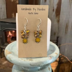 Golden Lentil Bead Earrings