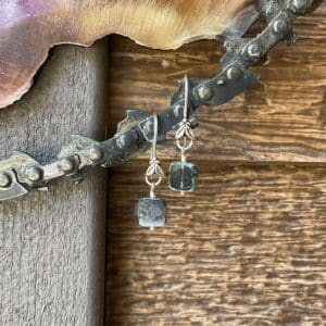 Crafted Floral Sterling with Square Picasso Bead Earrings