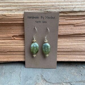 Scarab Turquoise Czech Earrings