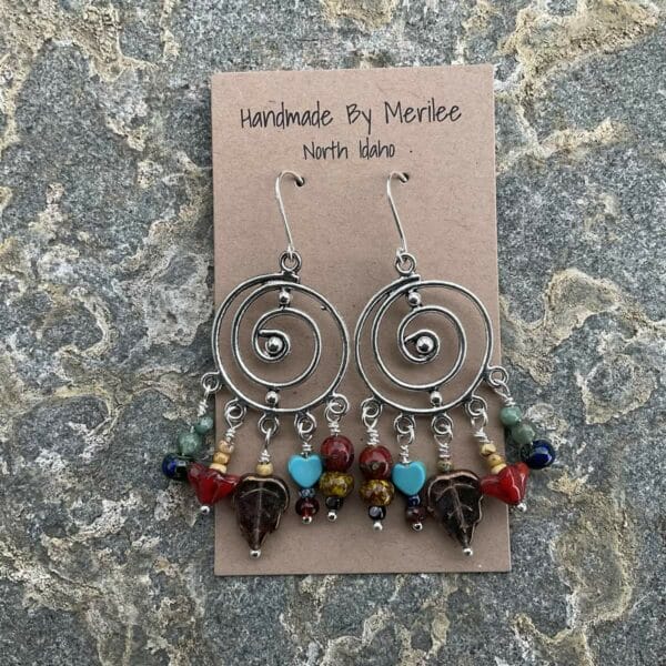 Crazy Colorful Czech Chandalier Earrings