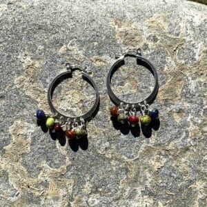 Multi-colored Czech Bead Hoops