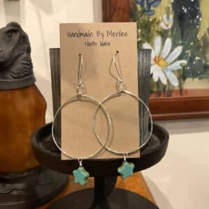 Sterling Silver Hoop with Star Earrings