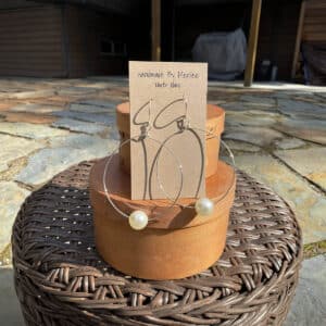 Large Sterling and Pearl Hoops