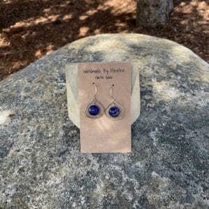 Sterling Caged Lapis Earrings
