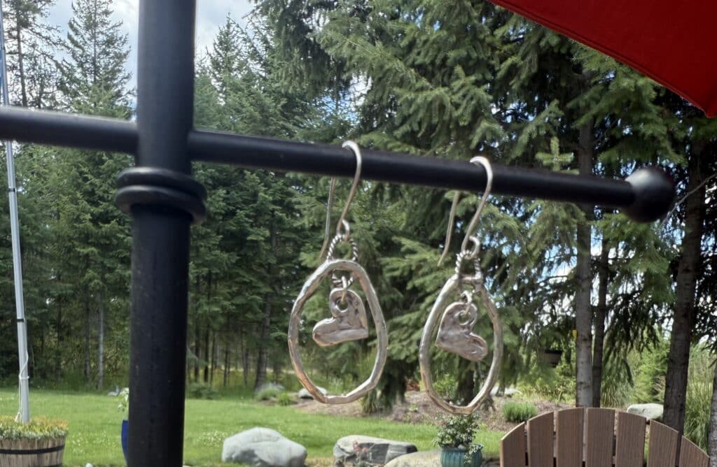 Silver Artisan Ovals with Artisan Heart Earrings