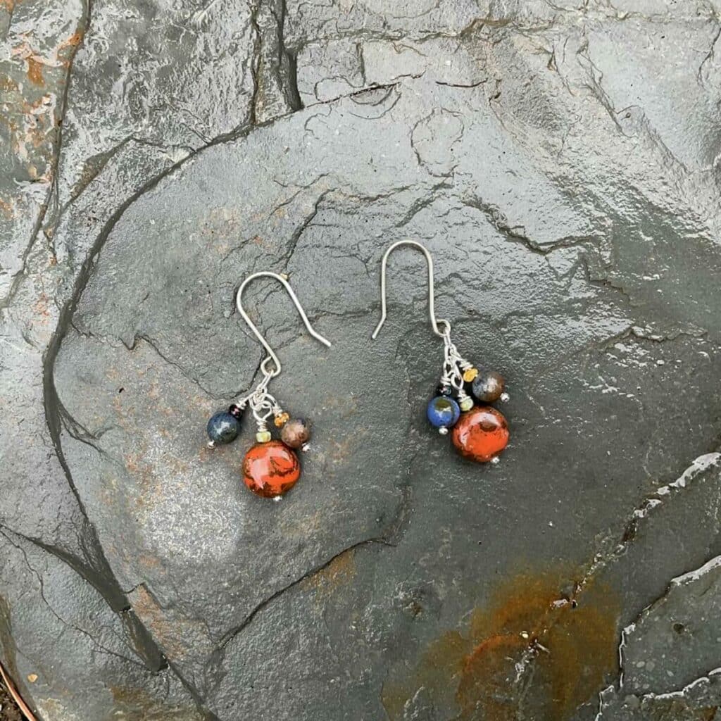 Earthy Rusty Pebbles and Czech Dangles