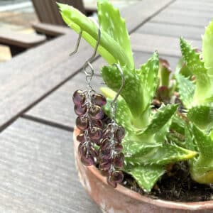 Cluster Copper Cluster Lentils on Silver Earrings