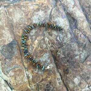 Colorful Czech Lentil and Gold Bracelet