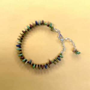 Multicolor Czech Lentil and Silver Bracelet