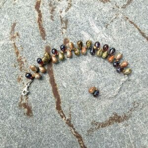 Earthy Czech Teardrop Beads with Sterling  Bracelet