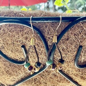 Various Czech Beads on Leather Lace Earrings