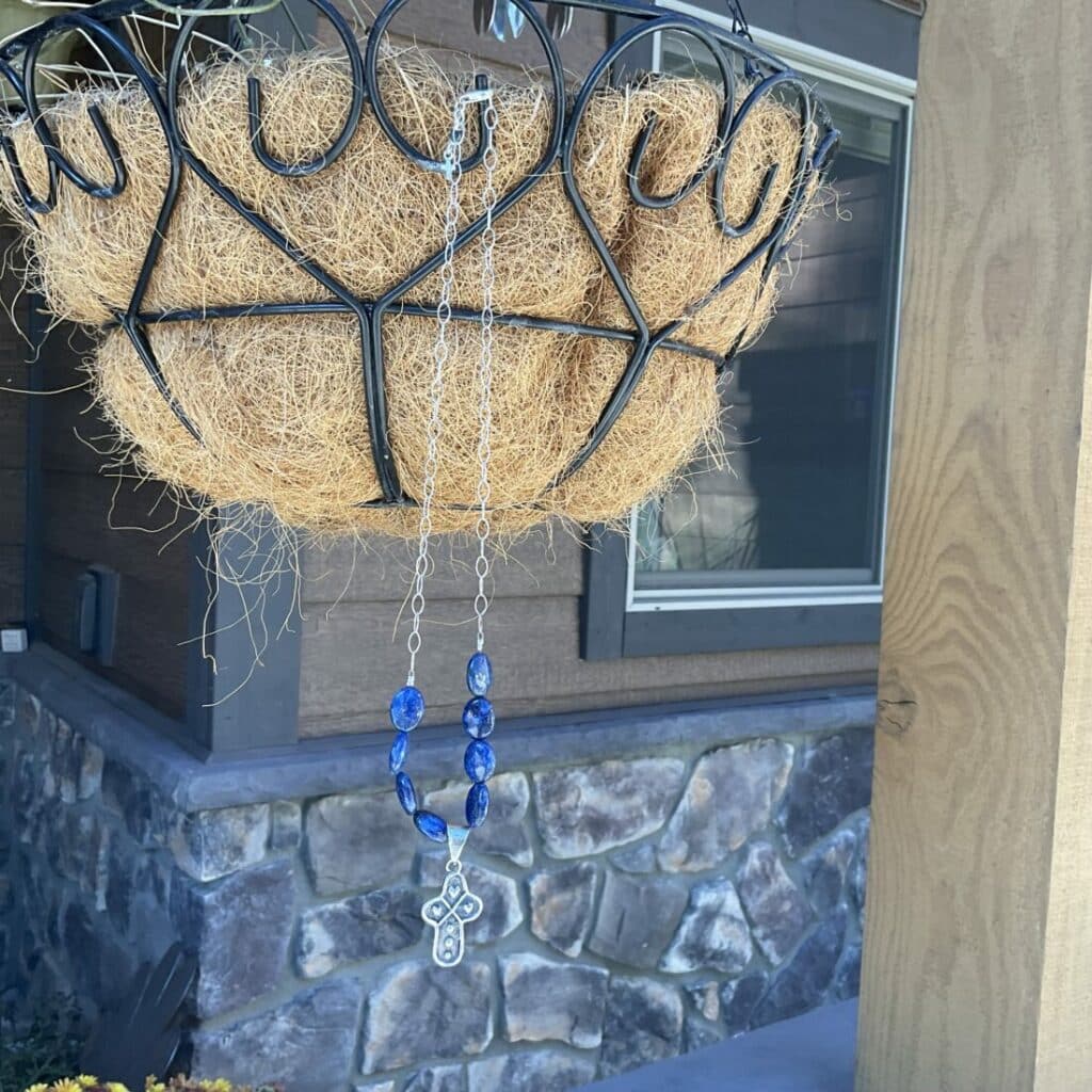 Artisan Cross and Lapis Lazuli Necklace